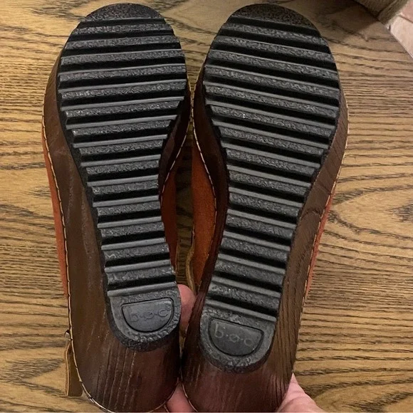 Boconi Red Suede Mules with Brown Wedge - Picture 12 of 12